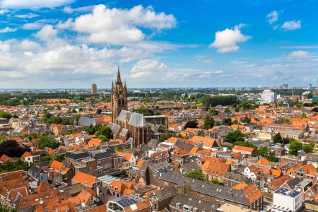 Photo for Panoramic aerial view of Delft in a beautiful summer day, The Netherlands - Royalty Free Image