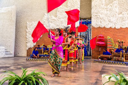 Photo for BALI, INDONESIA - FEBRUARY 28, 2020: Traditional balinese dance performed in GWK Garuda Wisnu Kencana Cultural Park on Bali, Indonesia - Royalty Free Image