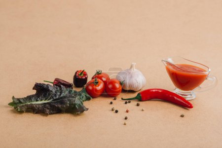 Photo for Some common ingredients for making hot sauce - Royalty Free Image
