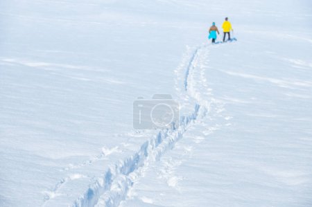 Téléchargez les photos : Neige et skis de fond par une journée ensoleillée, sports d'hiver - en image libre de droit
