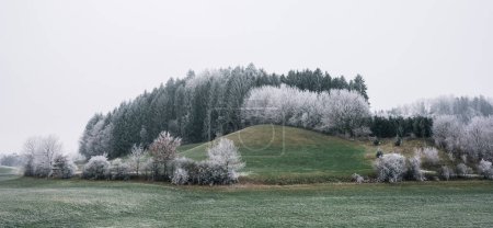 Photo for Frost panorama of the nature of Germany, a beautiful unique landscape - Royalty Free Image