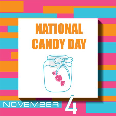 Téléchargez les illustrations : L "événement du calendrier est célébré en novembre - Journée nationale des bonbons - en licence libre de droit
