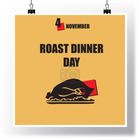 Téléchargez les illustrations : L "événement du calendrier est célébré en Novembre - Jour du dîner rôti - en licence libre de droit