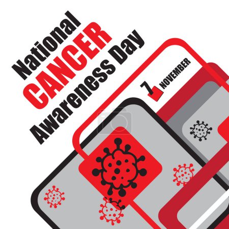 Téléchargez les illustrations : L "événement calendrier est célébré en novembre - Journée de sensibilisation au cancer - en licence libre de droit