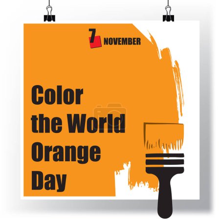 Téléchargez les illustrations : L "événement du calendrier est célébré en novembre - Color the World Orange Day - en licence libre de droit