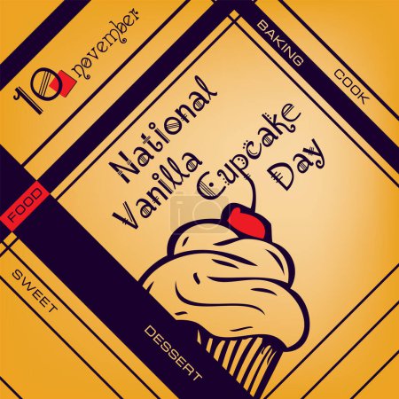 Téléchargez les illustrations : L "événement du calendrier est célébré en Novembre - Vanilla Cupcake Day - en licence libre de droit