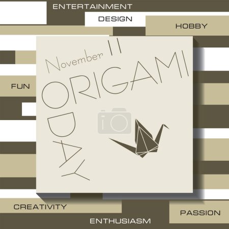 Téléchargez les illustrations : L "événement du calendrier est célébré en Novembre - Origami Day - en licence libre de droit