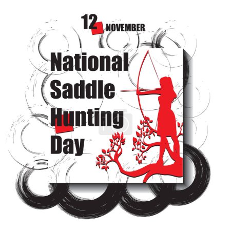 Téléchargez les illustrations : L "événement du calendrier est célébré en novembre - Journée nationale de la chasse à la selle - en licence libre de droit