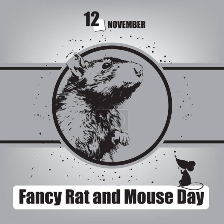 Téléchargez les illustrations : L "événement calendrier est célébré en Novembre - Fancy Rat and Mouse Day - en licence libre de droit