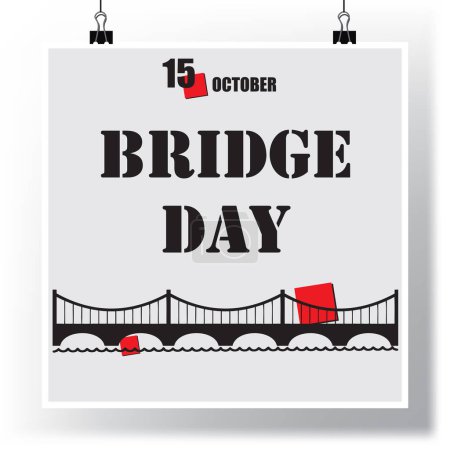 Téléchargez les illustrations : L "événement calendrier est célébré en octobre - Jour du pont - en licence libre de droit