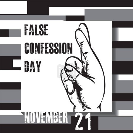 Téléchargez les illustrations : L "événement calendrier est célébré en Novembre - Fausse Confession Day - en licence libre de droit