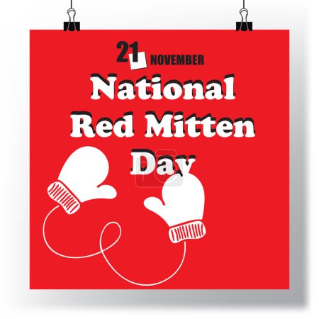 Téléchargez les illustrations : L "événement du calendrier est célébré en Novembre - Journée nationale des mitaines rouges - en licence libre de droit