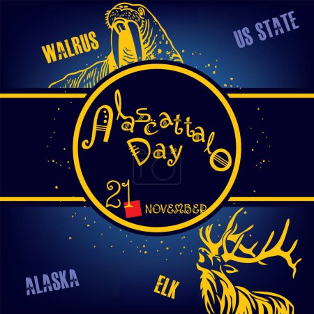 Téléchargez les illustrations : L "événement calendrier est célébré en Novembre - Journée Alascattalo - en licence libre de droit