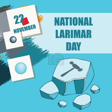Téléchargez les illustrations : L "événement du calendrier est célébré en novembre - Journée nationale du larimar - en licence libre de droit