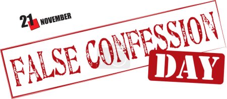 Illustration for Stamped text for this November event - False Confession Day - Royalty Free Image
