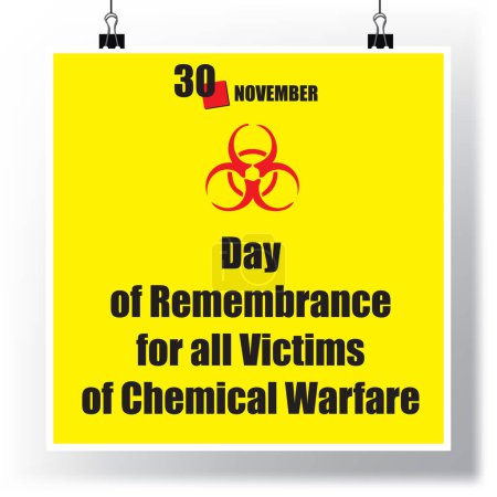 Téléchargez les illustrations : L "événement du calendrier est célébré en novembre - Journée du souvenir de toutes les victimes de la guerre chimique - en licence libre de droit