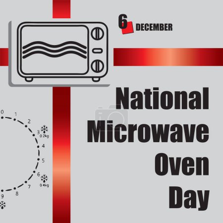 Téléchargez les illustrations : L "événement du calendrier est célébré en décembre - Journée nationale du four à micro-ondes - en licence libre de droit