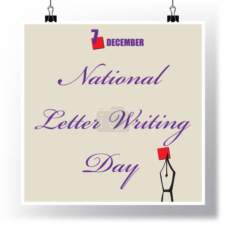 Téléchargez les illustrations : L "événement calendrier est célébré en novembre - Journée nationale de rédaction de lettres - en licence libre de droit