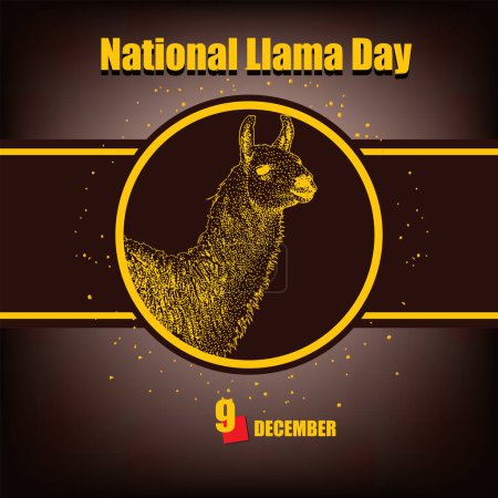 Téléchargez les illustrations : L "événement du calendrier est célébré en décembre - Journée nationale du lama - en licence libre de droit