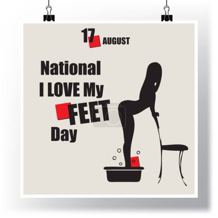 Téléchargez les illustrations : L "événement du calendrier est célébré en août - National I Love My feet Day - en licence libre de droit