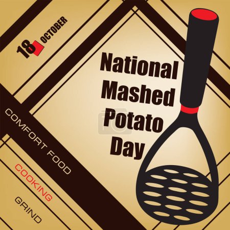 Téléchargez les illustrations : L "événement calendrier est célébré en Octobre - Journée de la purée de pommes de terre - en licence libre de droit