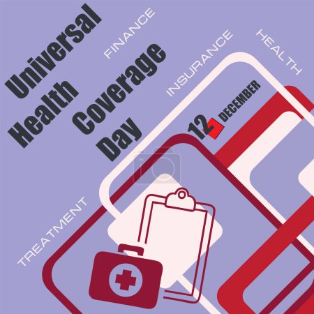 Téléchargez les illustrations : L "événement calendrier est célébré en décembre - Journée de la couverture santé universelle - en licence libre de droit