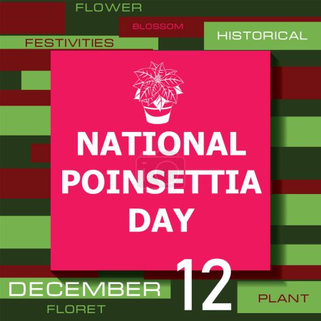 Téléchargez les illustrations : L "événement calendrier est célébré en Décembre - Journée nationale de la Poinsettia - en licence libre de droit