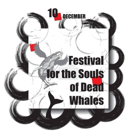 Téléchargez les illustrations : L "événement du calendrier est célébré en décembre - Festival des âmes de baleines mortes - en licence libre de droit