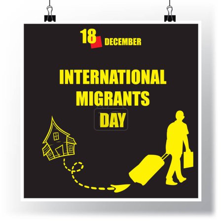 Téléchargez les illustrations : L "événement calendrier est célébré en novembre - Journée internationale des migrants - en licence libre de droit