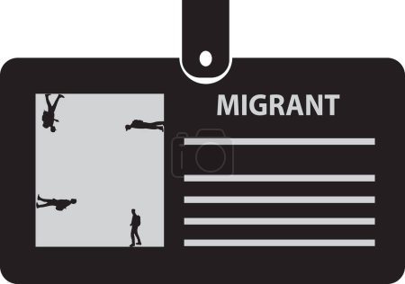 Téléchargez les illustrations : Carte d'identité pour migrants sur un clip. Illustration vectorielle. - en licence libre de droit