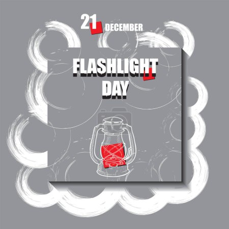 Téléchargez les illustrations : L "événement calendrier est célébré en Décembre - Jour de la lampe de poche - en licence libre de droit
