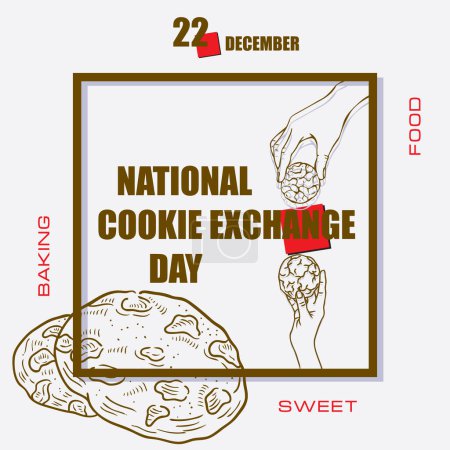 Téléchargez les illustrations : L "événement calendrier est célébré enDécembre - Journée nationale d" échange de cookies - en licence libre de droit
