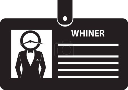 Ilustración de Tarjeta de identificación de Whiner en un clip. Ilustración vectorial. - Imagen libre de derechos