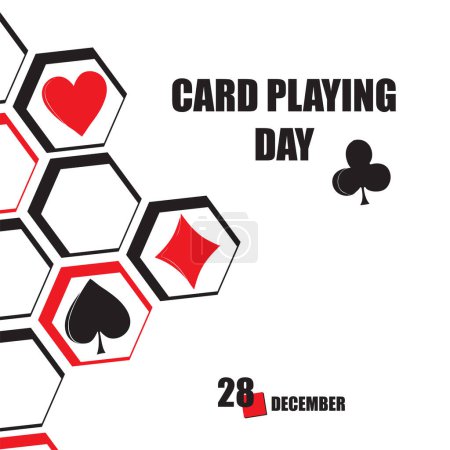 Téléchargez les illustrations : L "événement du calendrier est célébré en décembre - Jour de jeu de cartes - en licence libre de droit