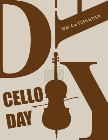 Illustration for Poster for the December event - Cello Day - Royalty Free Image