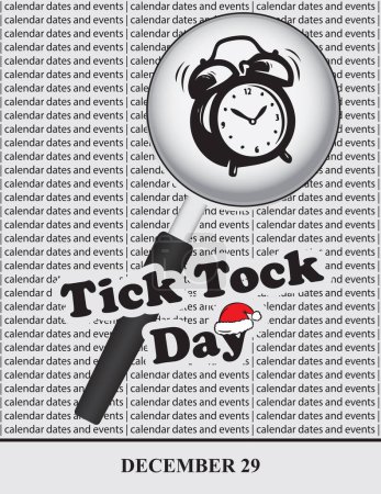 Téléchargez les illustrations : Illustration créative pour les dates et événements du calendrier en décembre - Tick Tock Day - en licence libre de droit