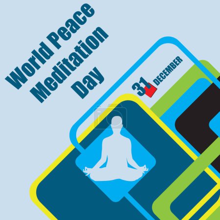 Téléchargez les illustrations : L "événement calendrier est célébré en décembre - Journée Mondiale de la Méditation pour la Paix - en licence libre de droit
