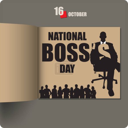 Ilustración de Album spread with a date in October - National Boss Day - Imagen libre de derechos