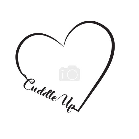 Illustration for Vector illustration related to hugs. Heart with text Cuddle Up - Royalty Free Image