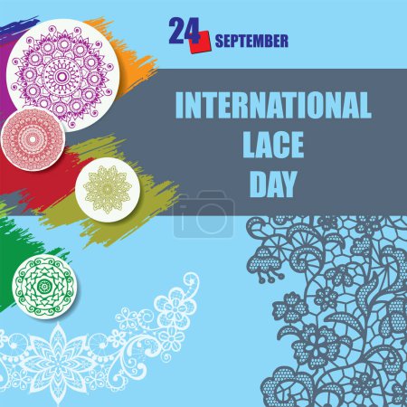 Téléchargez les illustrations : The calendar event is celebrated in September - International Lace Day - en licence libre de droit