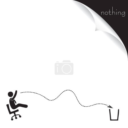 Téléchargez les illustrations : Idleness in the working day leads to nothing. Vector illustration. - en licence libre de droit