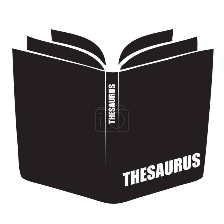 Illustration for Thesaurus is a book that helps you find words when communicating and expanding your vocabulary. - Royalty Free Image
