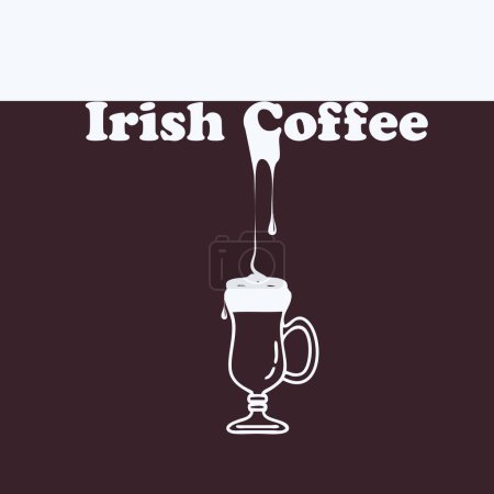 Téléchargez les illustrations : Poster of the traditional variety of coffee - Irish Coffee - en licence libre de droit