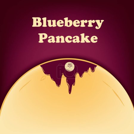 Illustration for A common baked food served traditionally for breakfast is the Blueberry Pancake. - Royalty Free Image