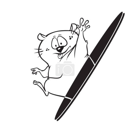 Ilustración de A cheerful marmot emerges from a hole. Vector illustration. - Imagen libre de derechos
