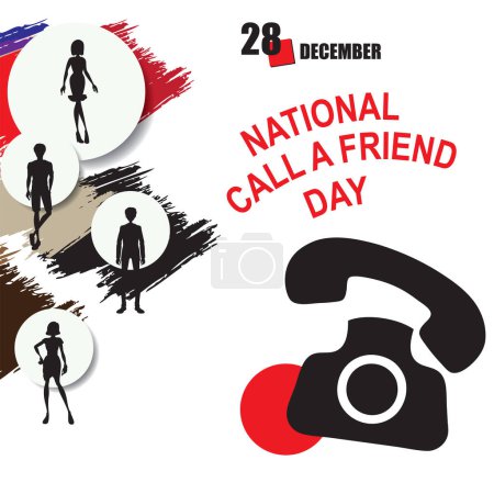Téléchargez les illustrations : The calendar event is celebrated in December - National Call a Friend Day - en licence libre de droit