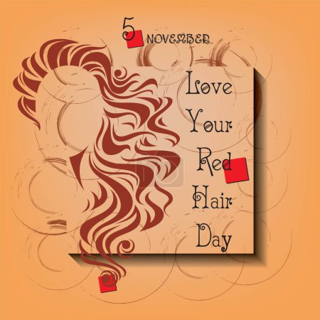 Téléchargez les illustrations : L "événement du calendrier est célébré en Novembre - Love Your Red Hair Day - en licence libre de droit