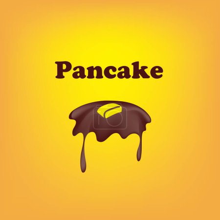 Illustration for Pancake is a flat-shaped flour product cooked in a frying pan. - Royalty Free Image