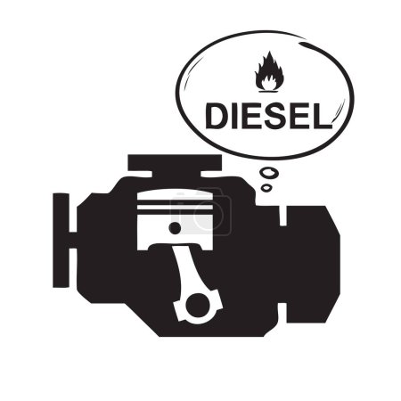 Illustration for Diesel engine - an internal combustion engine that uses diesel fuel - Royalty Free Image
