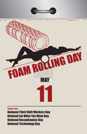 Illustration for Old style multi-page tear-off calendar for May - National Foam Rolling Day - Royalty Free Image